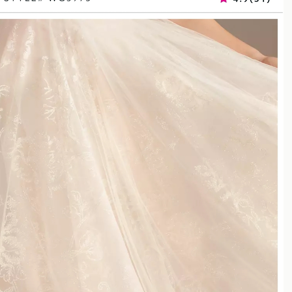 Elegant Ivory Lace Ball Gown Dress with Spaghetti Straps - Picture 4 of 4